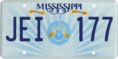 MS license plate JEI177