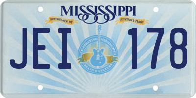 MS license plate JEI178