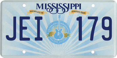 MS license plate JEI179
