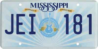 MS license plate JEI181