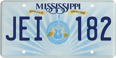 MS license plate JEI182