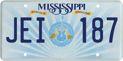 MS license plate JEI187