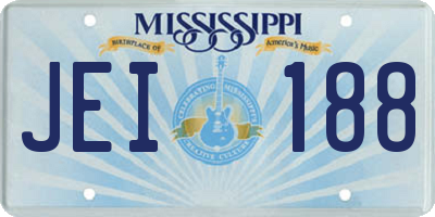 MS license plate JEI188