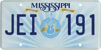 MS license plate JEI191