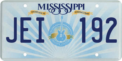 MS license plate JEI192
