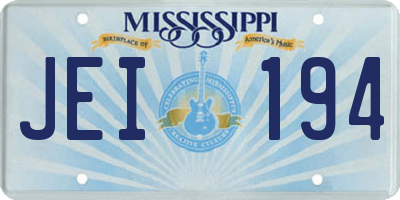 MS license plate JEI194