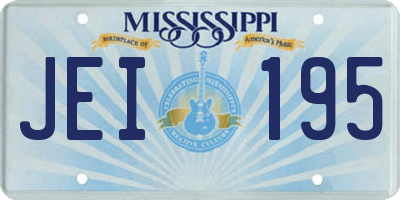MS license plate JEI195