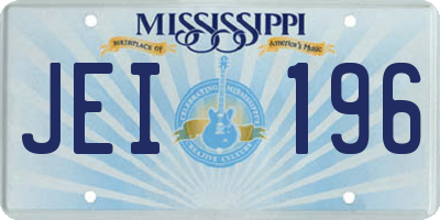 MS license plate JEI196