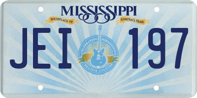 MS license plate JEI197