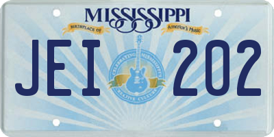 MS license plate JEI202