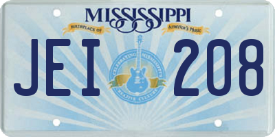 MS license plate JEI208