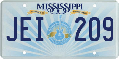 MS license plate JEI209