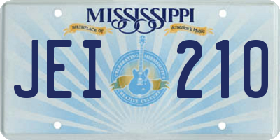 MS license plate JEI210