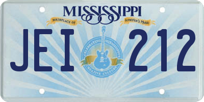 MS license plate JEI212