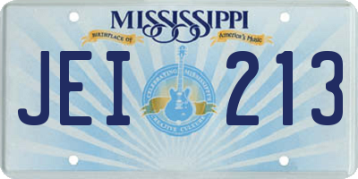 MS license plate JEI213