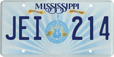 MS license plate JEI214