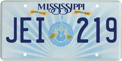 MS license plate JEI219