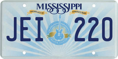 MS license plate JEI220