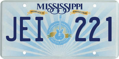 MS license plate JEI221