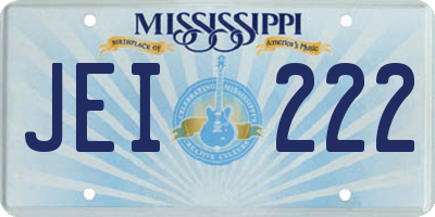 MS license plate JEI222