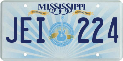 MS license plate JEI224