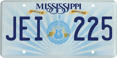 MS license plate JEI225