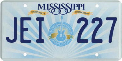MS license plate JEI227