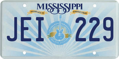 MS license plate JEI229