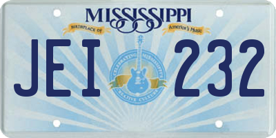 MS license plate JEI232