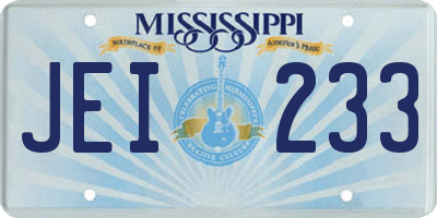 MS license plate JEI233