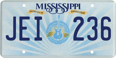 MS license plate JEI236