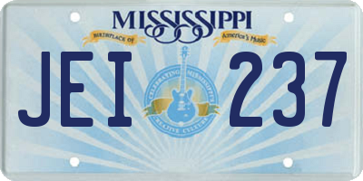 MS license plate JEI237