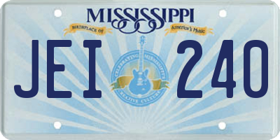 MS license plate JEI240