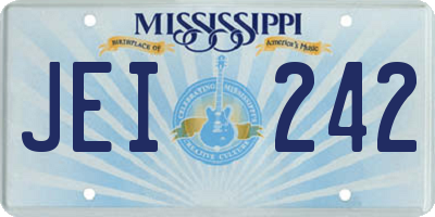 MS license plate JEI242