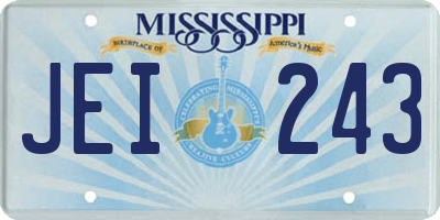 MS license plate JEI243