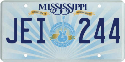 MS license plate JEI244