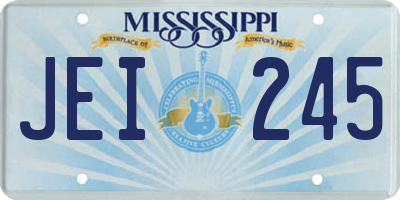 MS license plate JEI245