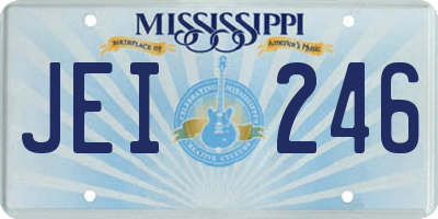 MS license plate JEI246