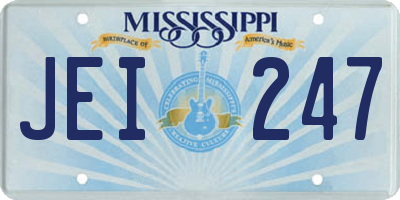 MS license plate JEI247