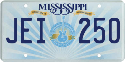 MS license plate JEI250