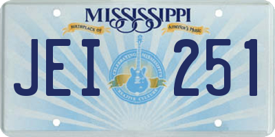 MS license plate JEI251