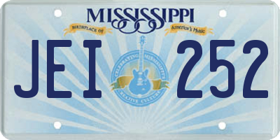 MS license plate JEI252