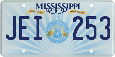 MS license plate JEI253