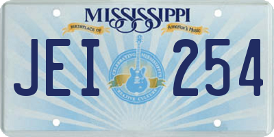 MS license plate JEI254