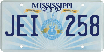 MS license plate JEI258
