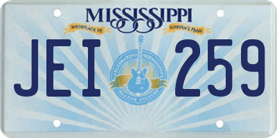 MS license plate JEI259