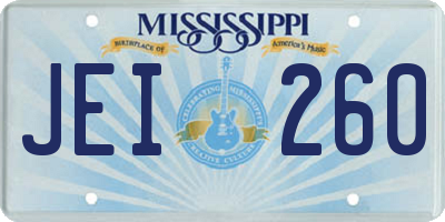 MS license plate JEI260