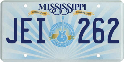 MS license plate JEI262
