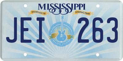 MS license plate JEI263