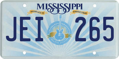 MS license plate JEI265